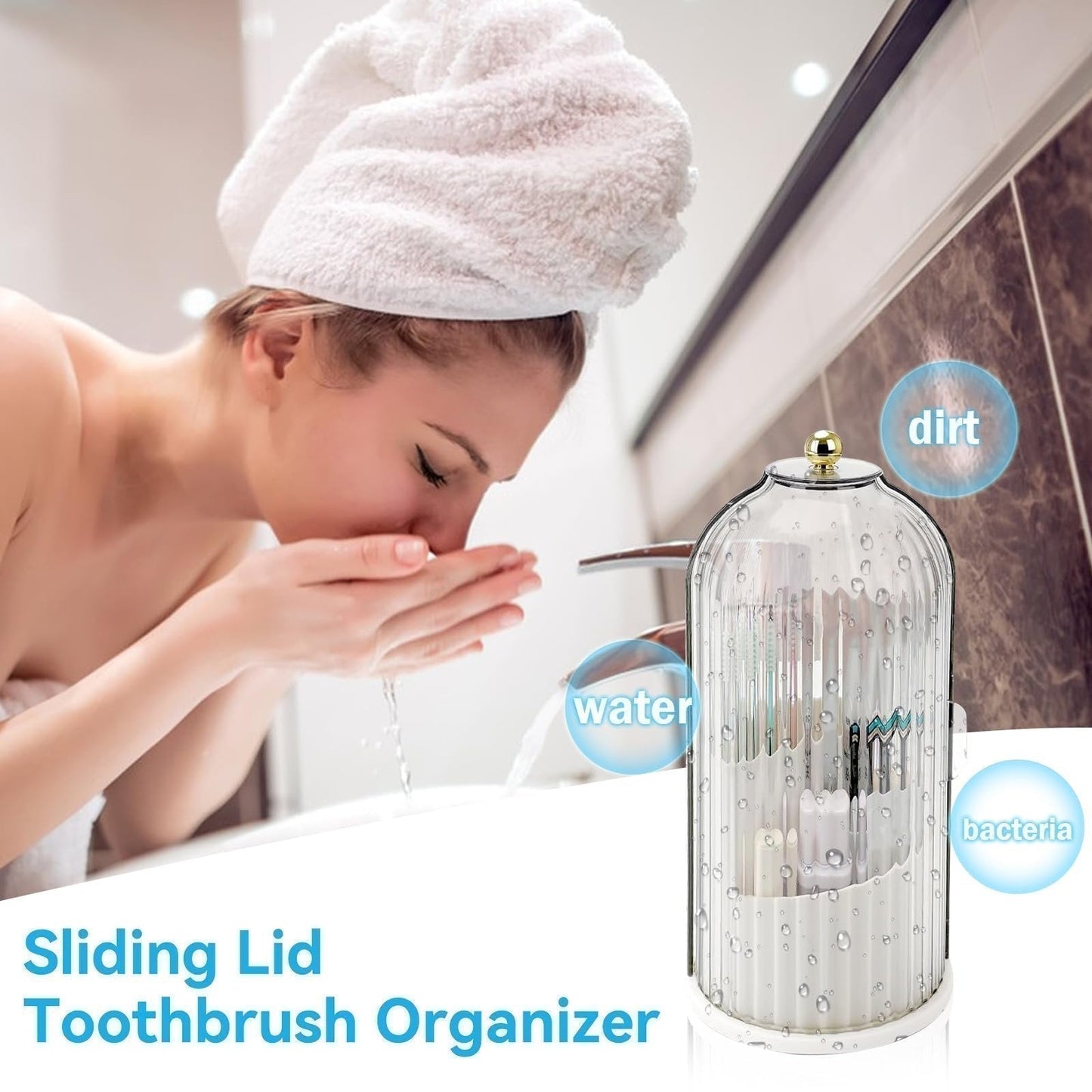 ⚡⚡⚡LAST 44 PCS LEFT!!! 🏆 360° Rotating Toothbrush & Vanity Organizer