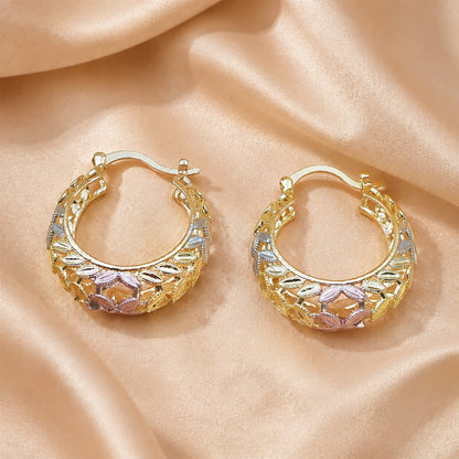 ⚡⚡⚡LAST 44 PCS LEFT!!! 🔥Last Day Buy 1 Get 1 Free $ 12.49 Each🔥🌸 Vintage 14K Gold Flower Hoop Earrings