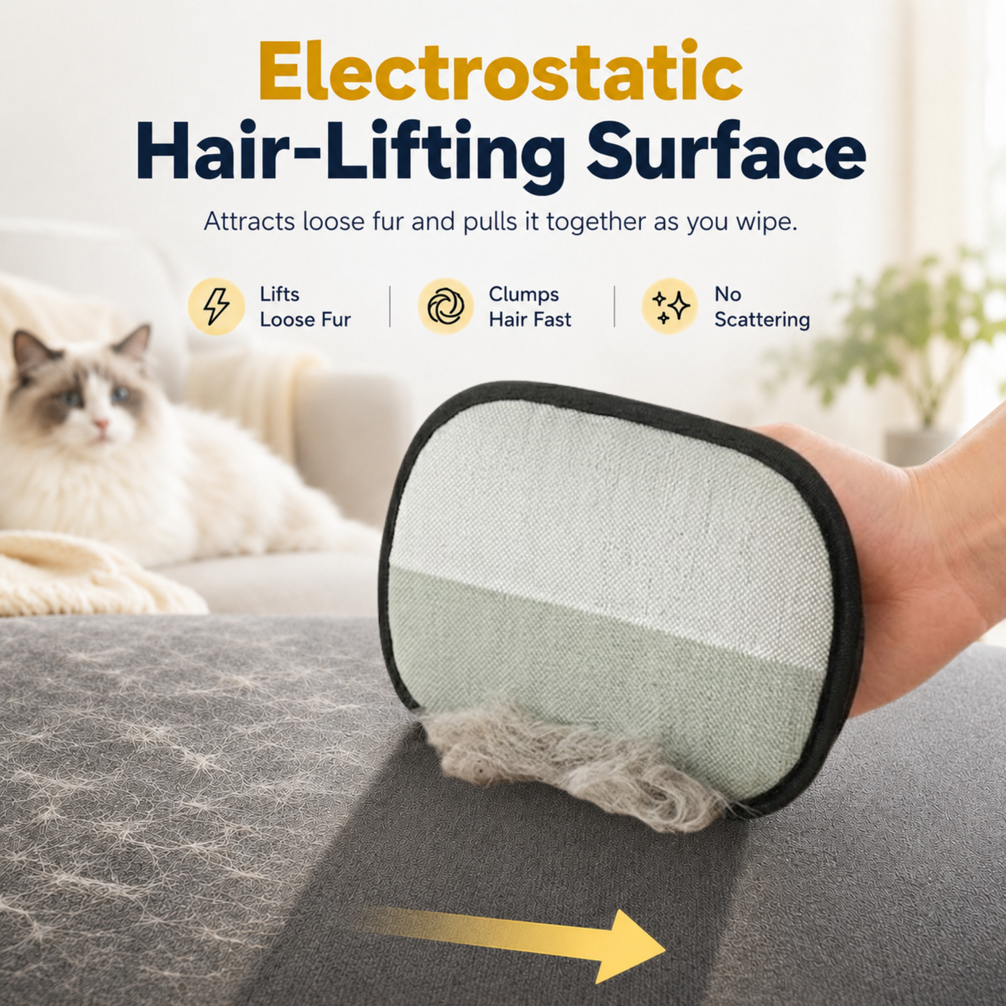 🔥Save 60%⚡Electrostatic Pet Hair Removal Gloves ✨ Reusable, no refills, better for Multi-Pet Homes