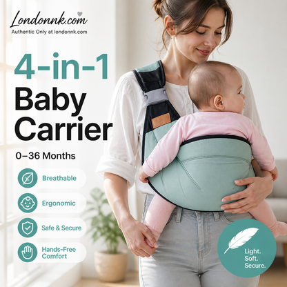 👶 4-in-1 Breathable Baby Carrier – 0-36 Months, Front/Back/Facing In/Out – Hands-Free Comfort for Parent & Baby! ✨