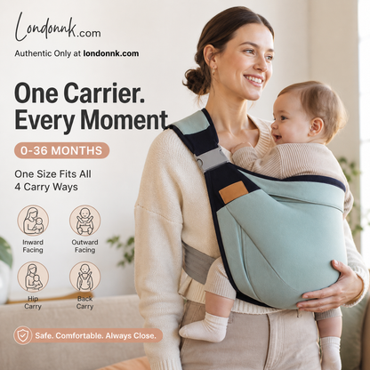 👶 4-in-1 Breathable Baby Carrier – 0-36 Months, Front/Back/Facing In/Out – Hands-Free Comfort for Parent & Baby! ✨