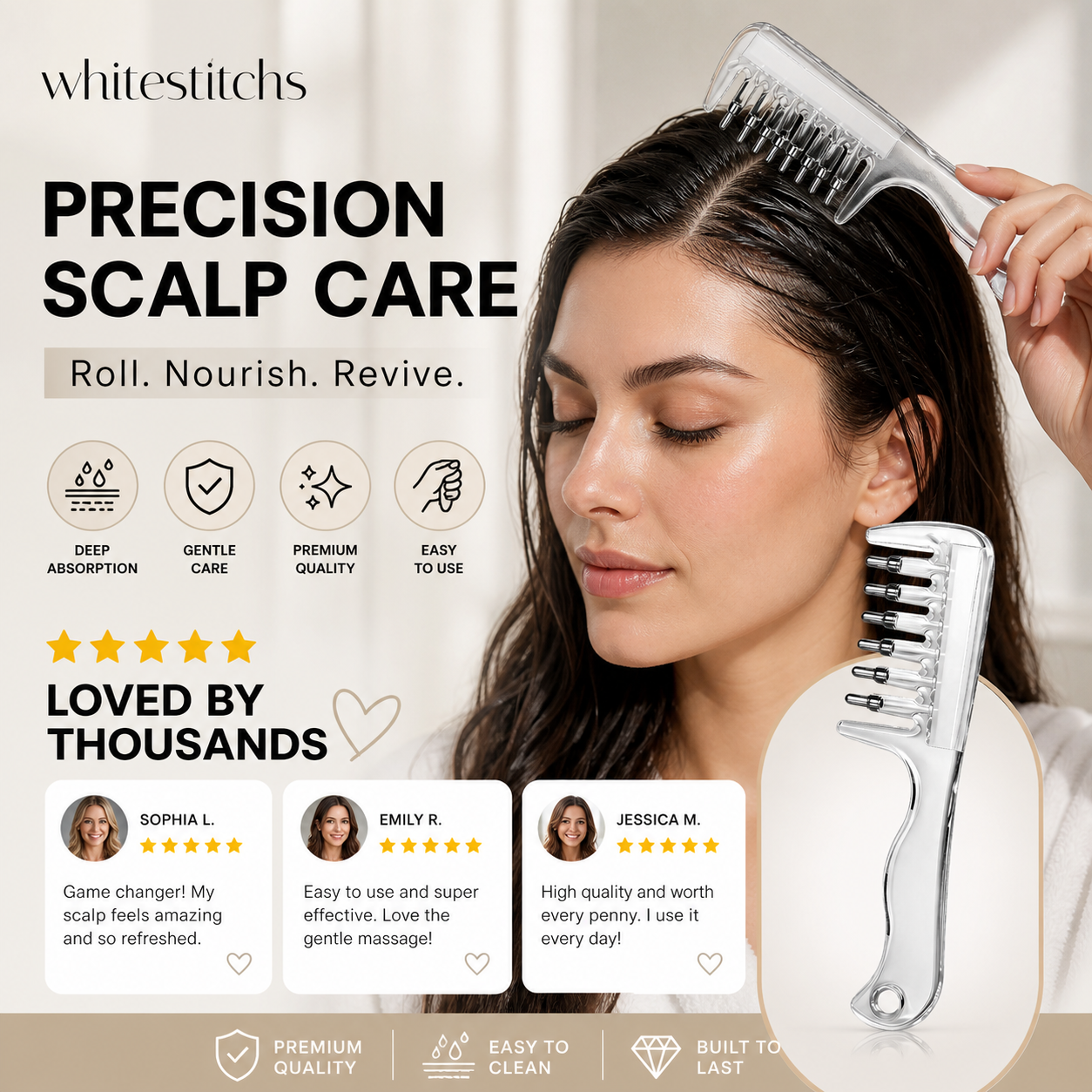 ⏰Last Day Buy 1 Get 1 Free $9.99 Each!!⏰Transparent Hair Oil Applicator Comb