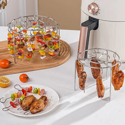 ✨ Premium Vertical Skewer Rack for Air Fryers | 360° Crispy Grilling, Zero Oil & Dishwasher Safe 🍢