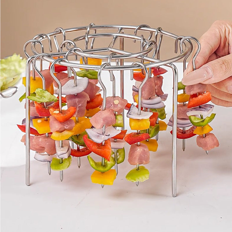 ✨ Premium Vertical Skewer Rack for Air Fryers | 360° Crispy Grilling, Zero Oil & Dishwasher Safe 🍢