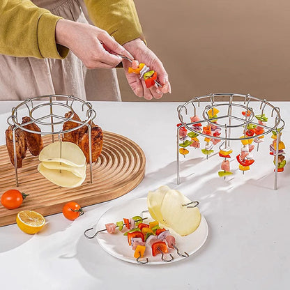 ✨ Premium Vertical Skewer Rack for Air Fryers | 360° Crispy Grilling, Zero Oil & Dishwasher Safe 🍢