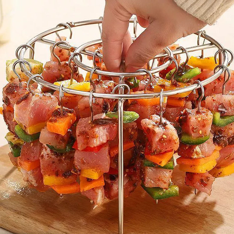 ✨ Premium Vertical Skewer Rack for Air Fryers | 360° Crispy Grilling, Zero Oil & Dishwasher Safe 🍢