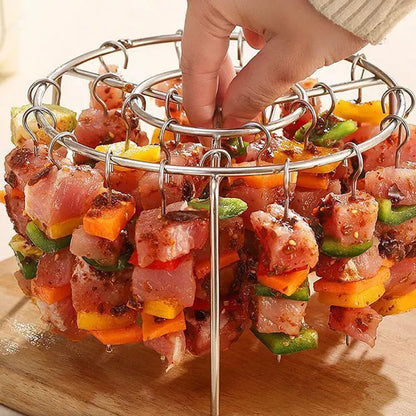 ✨ Premium Vertical Skewer Rack for Air Fryers | 360° Crispy Grilling, Zero Oil & Dishwasher Safe 🍢