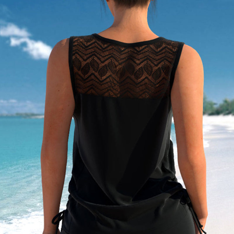 💗LAST DAY SALE 50% OFF- Women's Tummy Control Tankini Set with Built-In Bra – Flattering Boho Swimwear with Shorts🔥