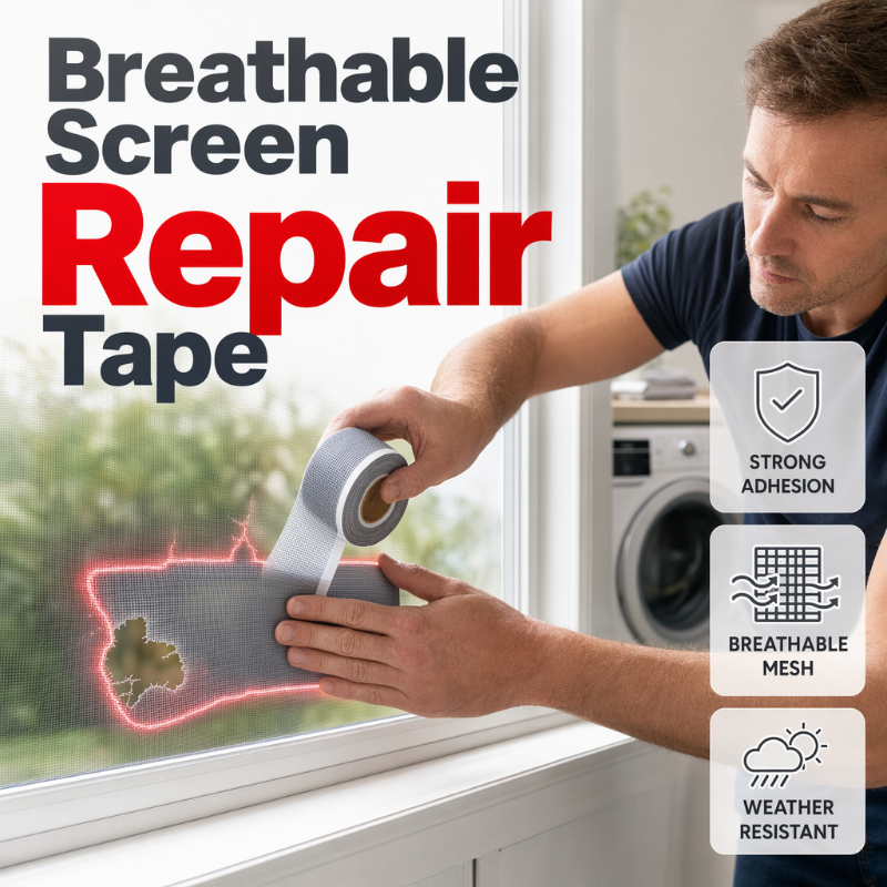 🛠️ Ultimate Fix | Heavy Duty Fiberglass Mesh Repair Tape - Instantly Mend Rips & Tears in Seconds!