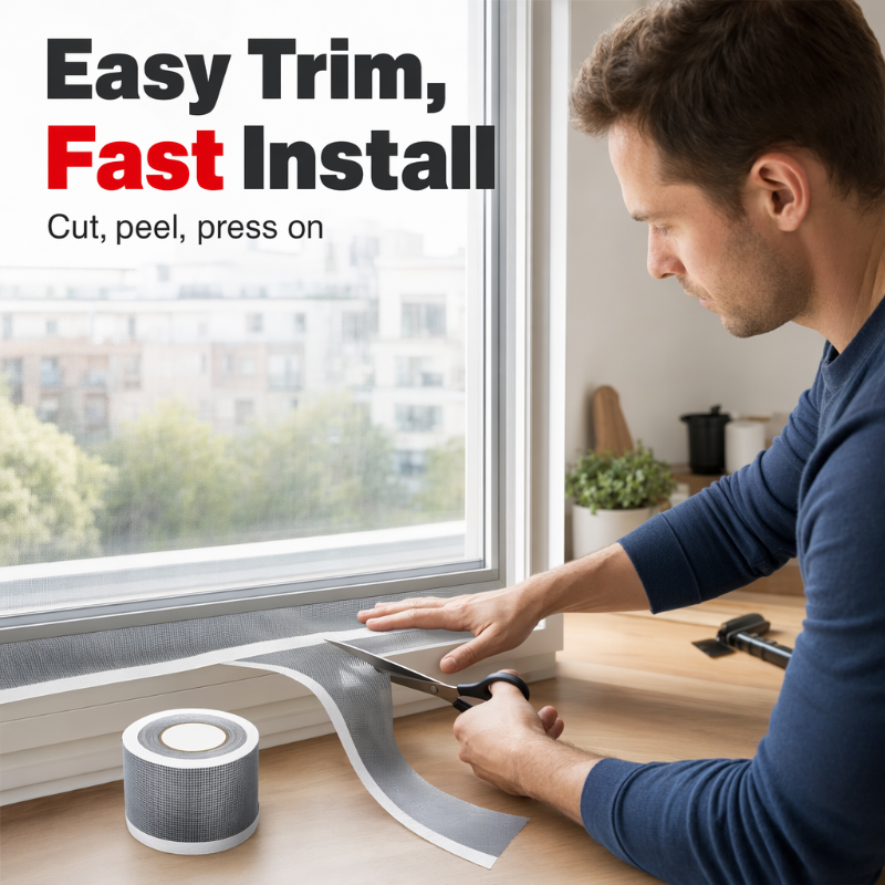 🛠️ Ultimate Fix | Heavy Duty Fiberglass Mesh Repair Tape - Instantly Mend Rips & Tears in Seconds!