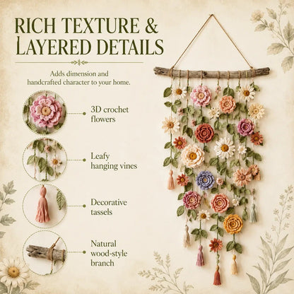 🌸LAST DAY SPECIAL PRICE ONLY $ 24.99!!⚡50K+ SOLD!!🌸Crochet Flower Wall Hanging Decor