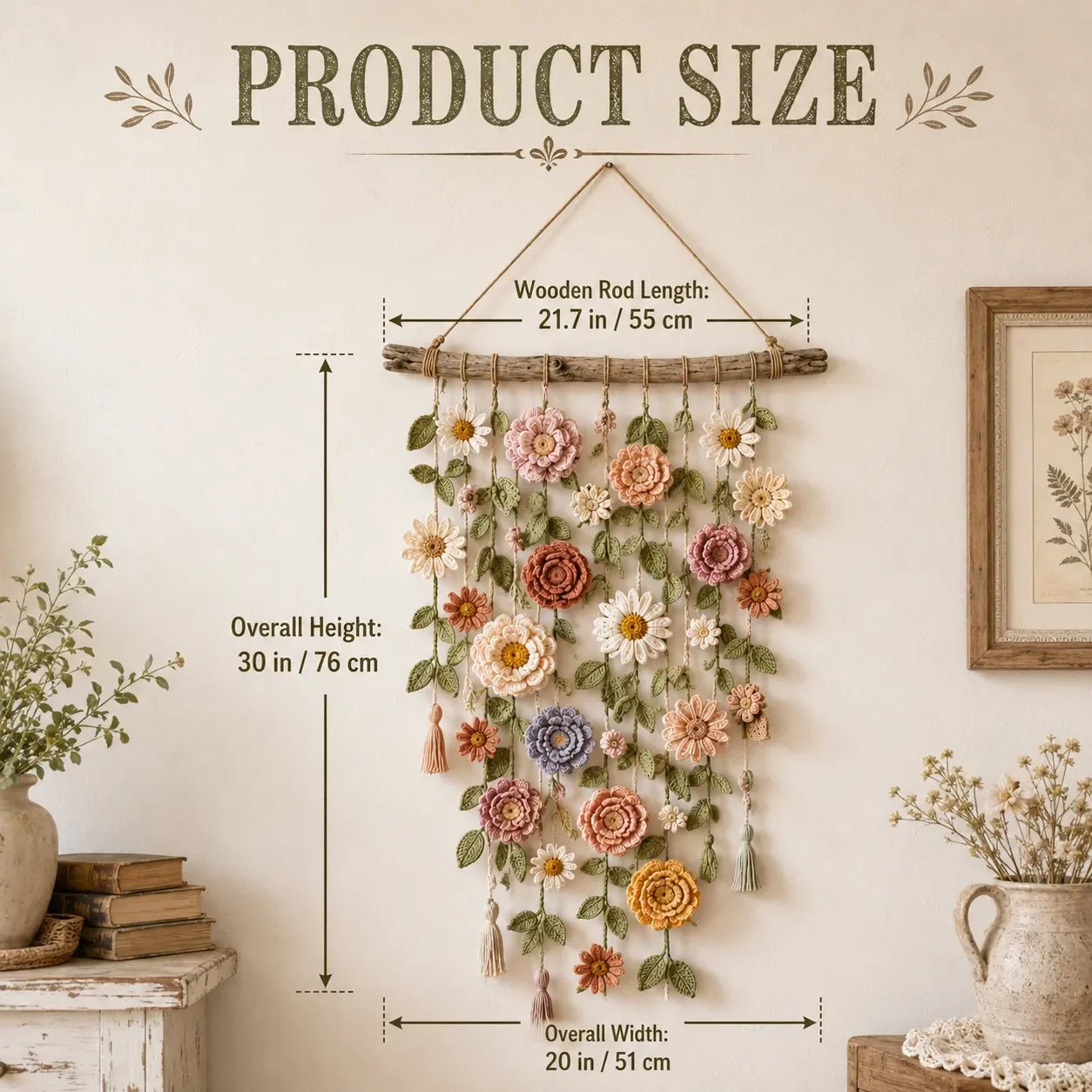 🌸LAST DAY SPECIAL PRICE ONLY $ 24.99!!⚡50K+ SOLD!!🌸Crochet Flower Wall Hanging Decor