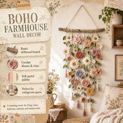 🌸LAST DAY SPECIAL PRICE ONLY $ 24.99!!⚡50K+ SOLD!!🌸Crochet Flower Wall Hanging Decor