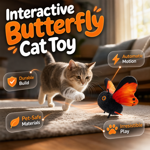 🦋🐱 Smart Sensing Flapping Butterfly Toy – 50% OFF! Motion-activated, realistic flight, interactive fun – keeps your cat engaged for hours. 🔥✨