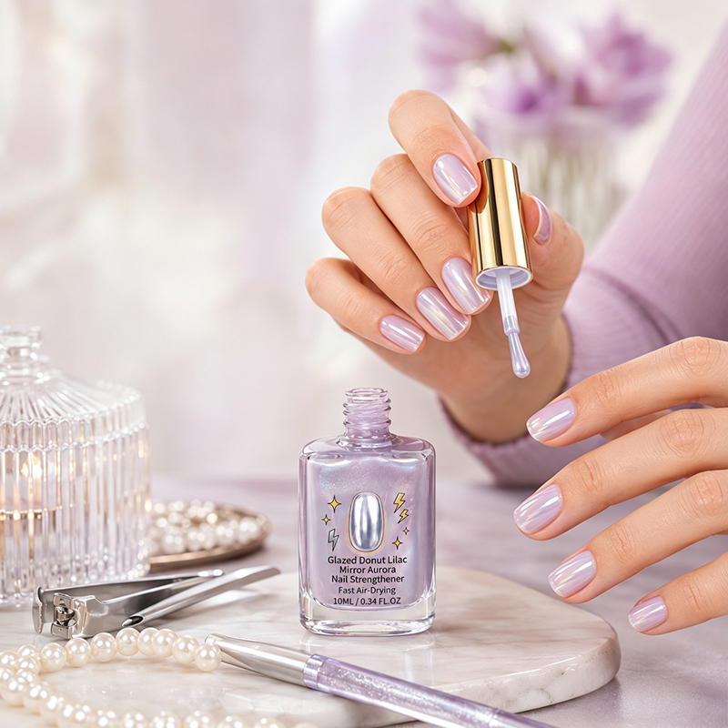 🔥Last Day Buy 1 Get 1 Free $9.99Each🔥💜✨Lilac Glossy Mirror Nail Strengthener