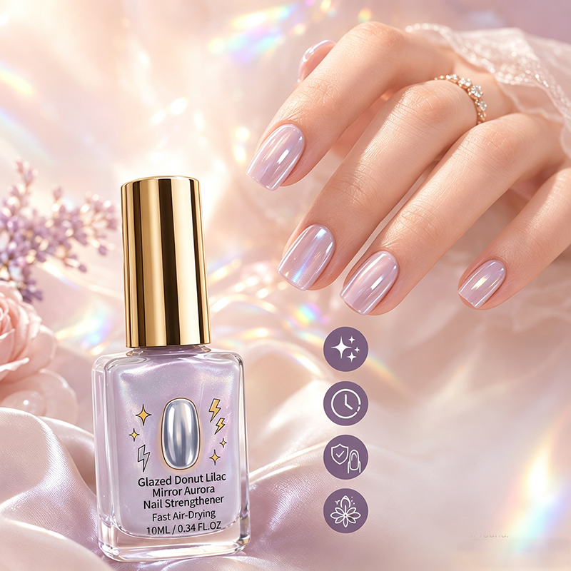 🔥Last Day Buy 1 Get 1 Free $9.99Each🔥💜✨Lilac Glossy Mirror Nail Strengthener