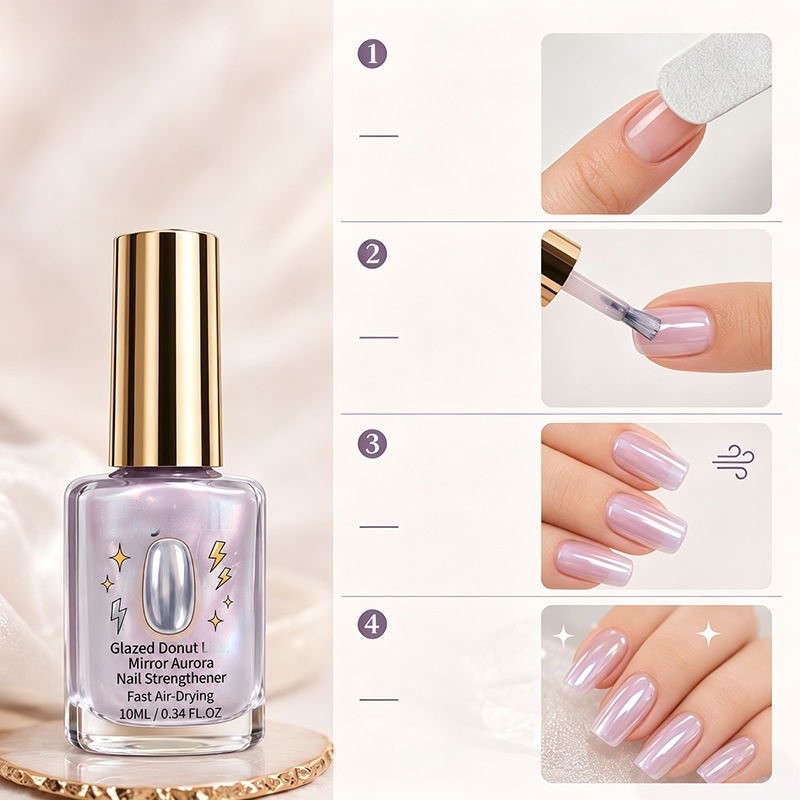 🔥Last Day Buy 1 Get 1 Free $9.99Each🔥💜✨Lilac Glossy Mirror Nail Strengthener