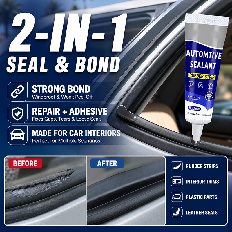 🔥Last Day Buy 1 Get 1 Free $9.99 Each🔥 Car Door Rubber Sealant Adhesive – 2‑In‑1 Seal & Bond Automotive Repair Glue, Fixes Rubber Strip Gaps, Tears & Loose Trim for Car Interior Parts