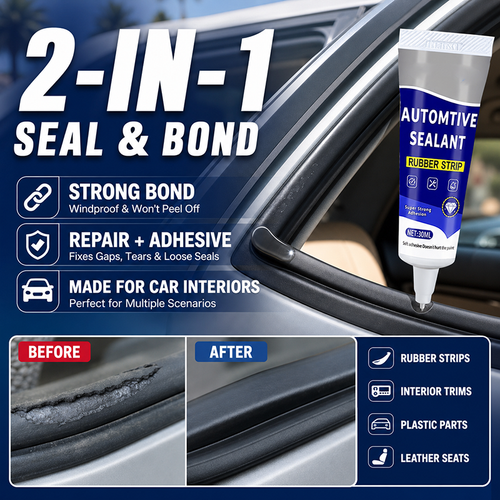 🔥Last Day Buy 1 Get 1 Free $9.99 Each🔥 Car Door Rubber Sealant Adhesive – 2‑In‑1 Seal & Bond Automotive Repair Glue, Fixes Rubber Strip Gaps, Tears & Loose Trim for Car Interior Parts