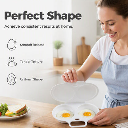 ⏰Last Day Buy 1 Get 1 Free $8.99 Each!!⏰ Microwave Egg Poacher – Dual-Cavity Steamer, Rapid Heating, Non-Stick PP – Ideal for Home, Office & Travel! 🔥