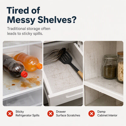 ⚡⚡⚡LAST 44 PCS LEFT!!! 🧊 50% OFF NOW! 🛡️ Waterproof Fridge Shelf Liners – Non-slip, easy-clean & food-safe – Keeps fridge shelves fresh & organized ✨