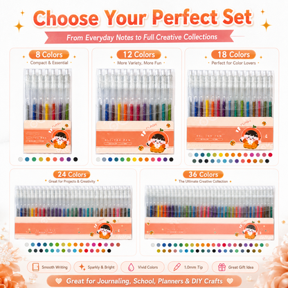 ⚡⚡⚡LAST 44 PCS LEFT!!! Retractable Glitter Gel Pen Set for Journaling & Drawing