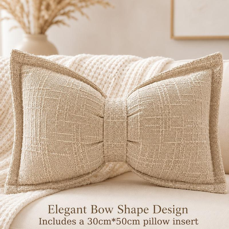 🔥HOT SALE 50% OFF🎁🎀Soft Chenille Bow-Shaped Throw Pillow