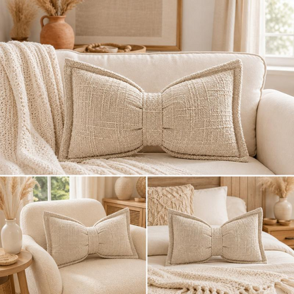 🔥HOT SALE 50% OFF🎁🎀Soft Chenille Bow-Shaped Throw Pillow