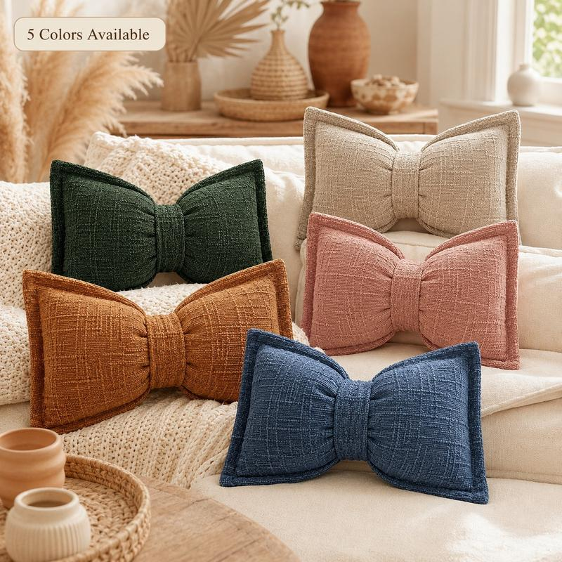 🔥HOT SALE 50% OFF🎁🎀Soft Chenille Bow-Shaped Throw Pillow