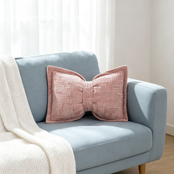 🔥HOT SALE 50% OFF🎁🎀Soft Chenille Bow-Shaped Throw Pillow