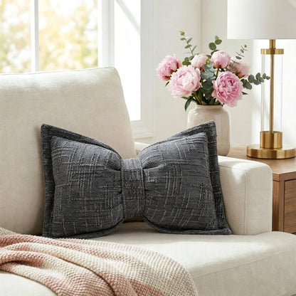 🔥HOT SALE 50% OFF🎁🎀Soft Chenille Bow-Shaped Throw Pillow