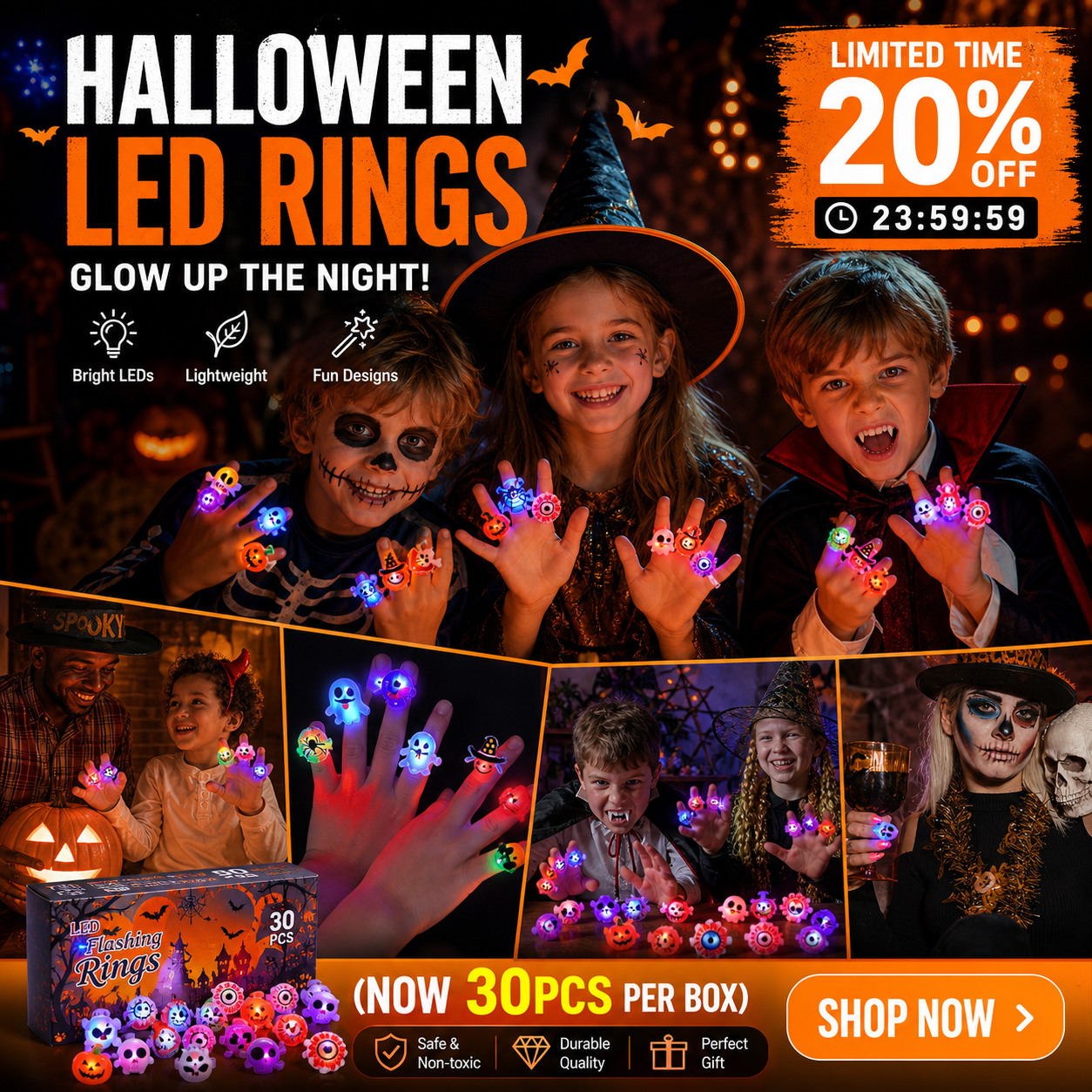 🎁LED Light Halloween Glowing Ring