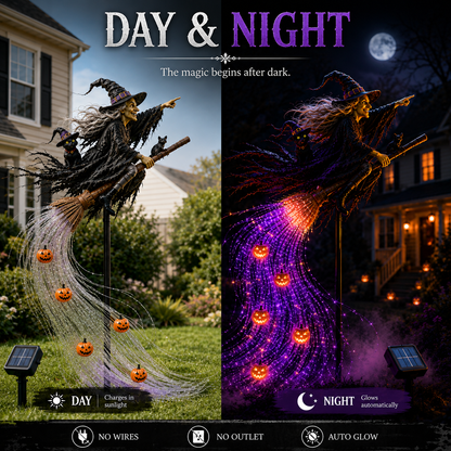 🧙‍♀️ HALLOWEEN MAGIC SALE  50% OFF - Witch’s Magic Trail™ 🖤 Solar Fiber Optic Yard Light